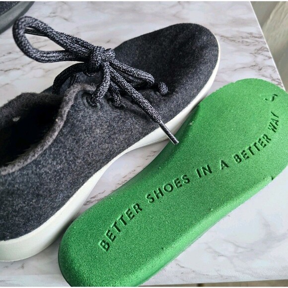 Allbirds Wool Runners Women's Size 8 Black Gray Merino Wool Sneakers Lace Up EUC - Picture 8 of 12